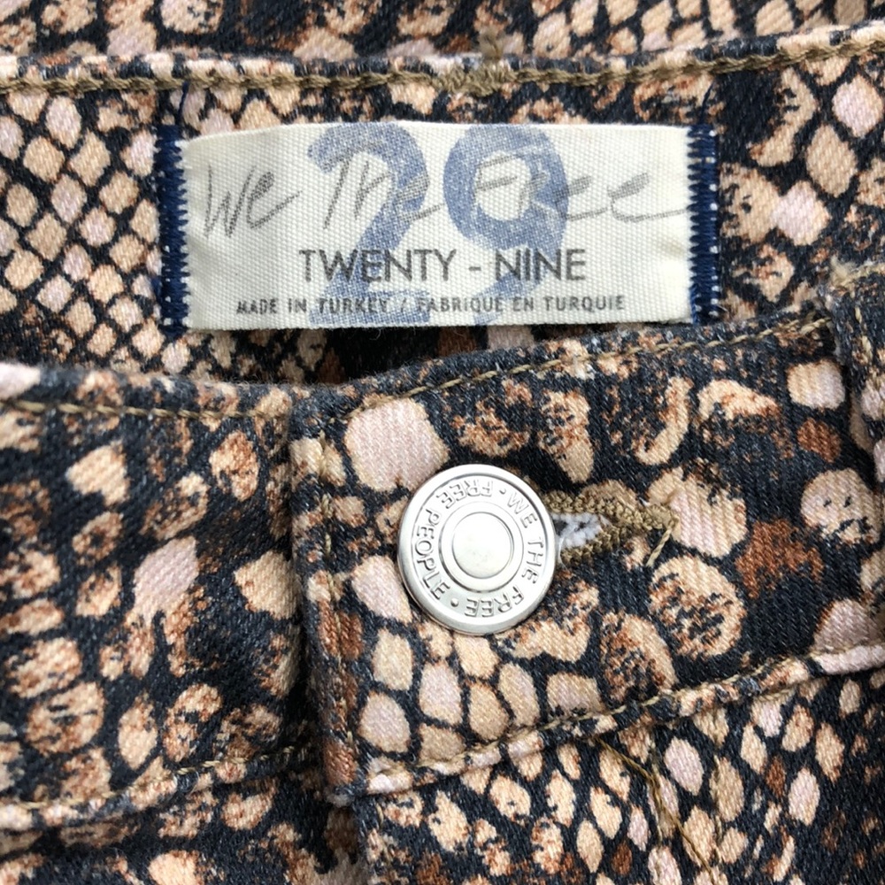 Free People Black Tan High Waist Leggings Jeans - Picture 8 of 11